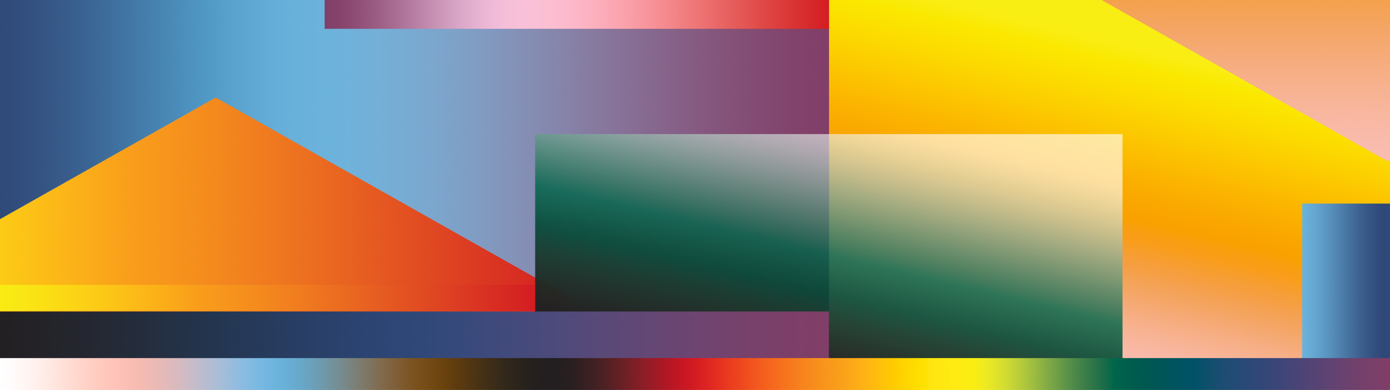 A geometric artwork using lines, triangles, and squares colored in the colors of the pride flag to represent diversity and inclusion.
